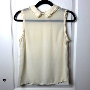 Anthropologie Peter Pan Pearl Sleeveless Blouse